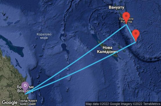 Маршрут на круиз 7 дни Австралия, Вануату - 07K080