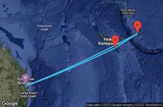 Маршрут на круиз 7 дни Австралия, Нова Каледония, Вануату - 07K073