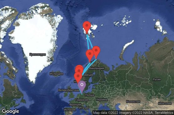 Маршрут на круиз 14 дни Германия, Норвегия - UQ8Z