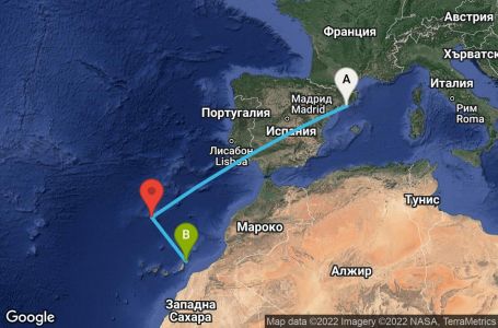 Маршрут на круиз 4 дни Испания, Португалия - UQLS