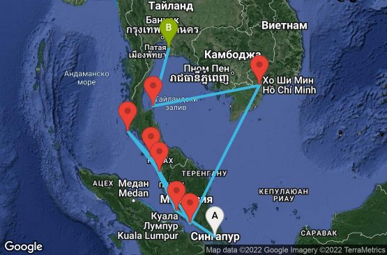 Маршрут на круиз Asia - South East (SIN/LCH) - JASI11CNNSINLCH
