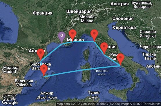 Маршрут на круиз Europe - Classic Mediterranean (MRS/MRS) - EPIC11CNNMRSMRS