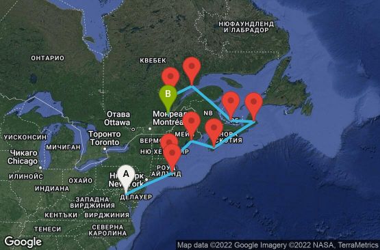 Маршрут на круиз Canada & New England - Other (BWI/QUE) - SKYC11CNNBWIQUE