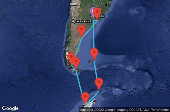 Маршрут на круиз South America - Buenos Aires (BUE/BUE) - STSA14CNNBUEBUE