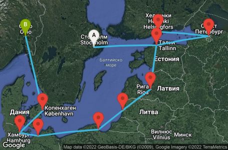 Маршрут на круиз Europe - Baltic (STO/OSL) - DAWN11CNNSTOOSL