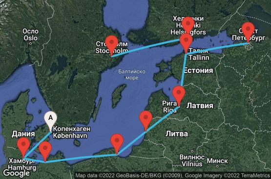 Маршрут на круиз Europe - Baltic (CPH/STO) - DAWN10CNNCPHSTO