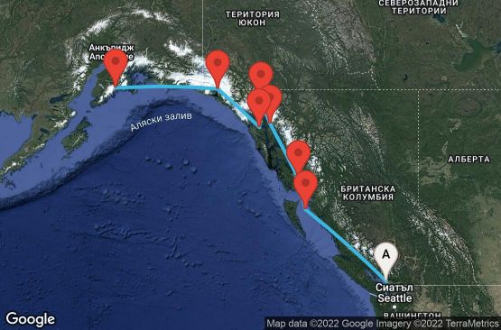Маршрут на круиз Alaska - Northbound Whittier (VAN/SWD) - JWAL07CNNVANSWD