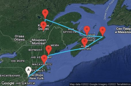 Маршрут на круиз Canada & New England - New York (NYC/QUE) - JNEW08CNNNYCQUE