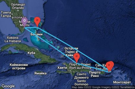 Маршрут на круиз Eastern Caribbean - Miami (MIA/MIA) - BKES07CNNMIAMIA