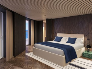 Описание на каюта The Haven Deluxe Owner's Suite с голям балкон - H3 на круизен кораб Norwegian Viva – обзавеждане, площ