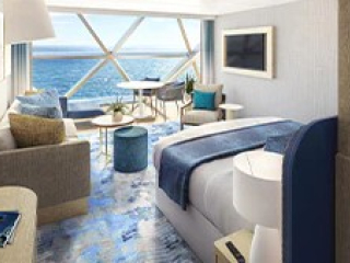 Описание на каюта Panoramic Suite with Windows - VP на круизен кораб Icon of the Seas – обзавеждане, площ
