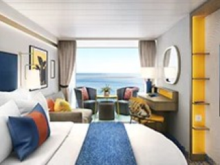 Описание на каюта Infinite Oceanview Balcony Cabin - I1 на круизен кораб Icon of the Seas – обзавеждане, площ