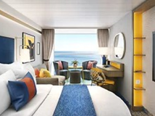 Описание на каюта Infinite Oceanview Balcony Cabin - I3 на круизен кораб Icon of the Seas – обзавеждане, площ
