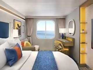 Описание на каюта Surfside Family View Interior - T5 на круизен кораб Icon of the Seas – обзавеждане, площ