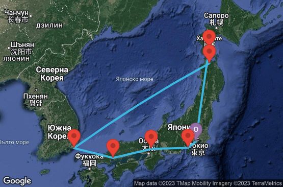 Маршрут на круиз 12 дни Япония, Южна Корея - 12I086