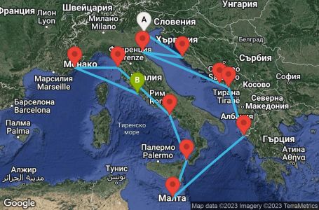 Маршрут на круиз 11 дни Средиземноморие от Венеция - VIMD11CNNVCECIV