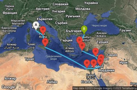 Маршрут на круиз 11 дни Източно Средиземноморие - VIVM11CNNCIVIST