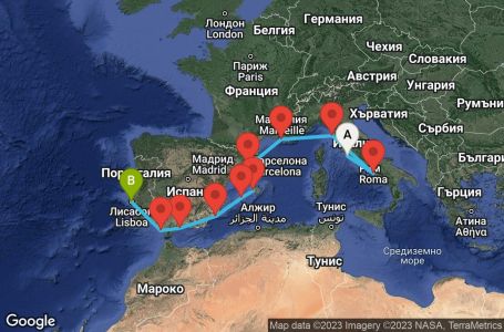 Маршрут на круиз 10 дни Западно Средиземноморие от Рим - VIMT10CNNCIVLIS