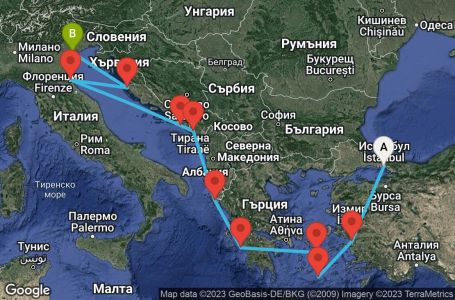 Маршрут на круиз 10 дни Адриатика и гръцки острови - VIVE10CNNISTVCE