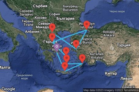 Маршрут на круиз 10 дни Адриатика и гръцки острови - VIGK10CNNPIRPIR