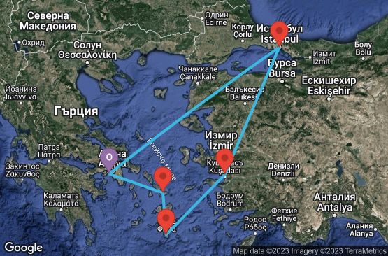 Маршрут на круиз 7 дни Гърция, Израел, Египет - 07M738