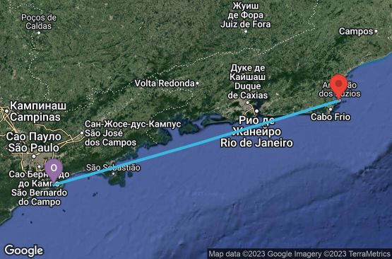 Маршрут на круиз 3 дни Бразилия - US6M