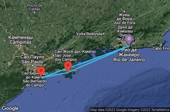 Маршрут на круиз 3 дни Бразилия - US9H