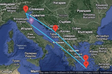 Маршрут на круиз 7 дни Италия, Черна гора, Гърция - USF2