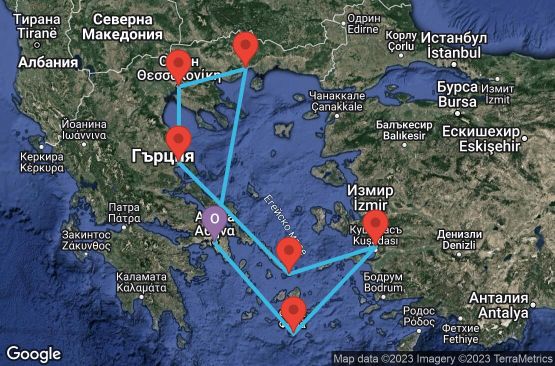 Маршрут на круиз 9 дни Гърция, Турция - 09M297