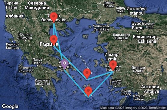 Маршрут на круиз 7 дни Гърция, Турция - 07M746
