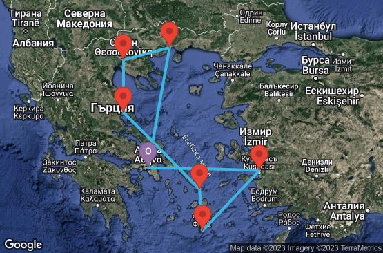 Маршрут на круиз 9 дни Гърция, Турция - 09M300