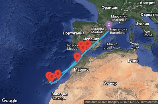 Маршрут на круиз 12 дни Испания, Мароко - 12U394