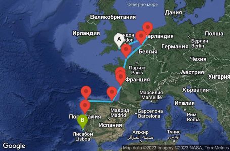 Маршрут на круиз 10 дни Обиколка на западния бряг на Европа - STAR10CNNSOULIS