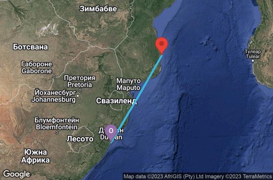 Маршрут на круиз 4 дни Южна Африка, Мозамбик - URM5