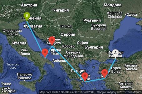 Маршрут на круиз 7 дни Турция, Гърция, Хърватска, Италия - IST07A09