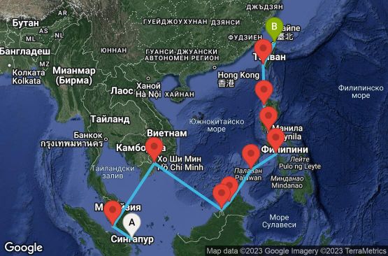 Маршрут на круиз 13 дни Югоизточна Азия - SKAS13CNNSINKEE