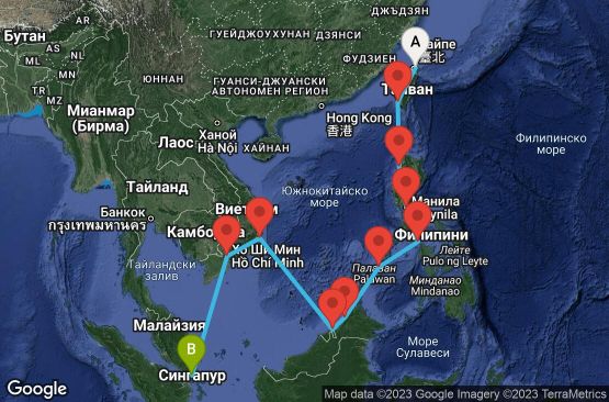 Маршрут на круиз 12 дни Югоизточна Азия - SKYA12CNNKEESIN