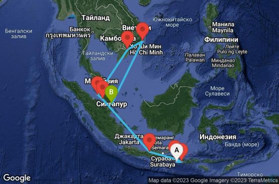 Маршрут на круиз 11 дни Югоизточна Азия - SUNA11CNNDPSSIN