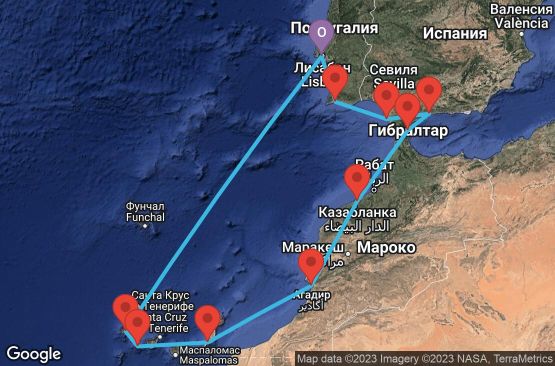 Маршрут на круиз 11 дни Канарски острови и Мароко - STAR11CNNLISLIS