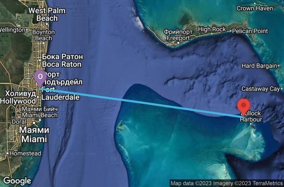 Маршрут на круиз 3 дни САЩ, Бахамските острови - 3BH105