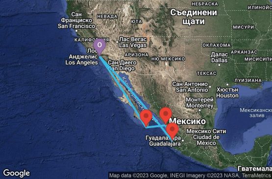 Маршрут на круиз 7 дни САЩ, Мексико - 07X052