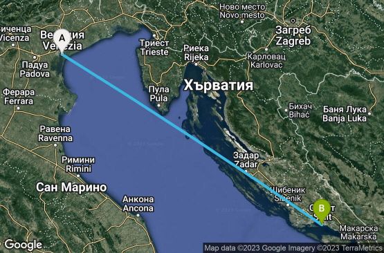 Маршрут на круиз 1 ден Италия, Хърватска - US6A