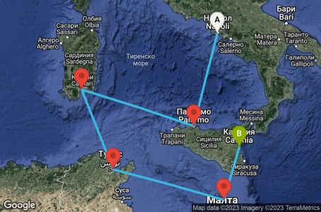 Маршрут на круиз 5 дни Италия, Тунис, Малта - NAP05A01