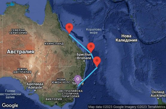 Маршрут на круиз 7 дни Австралия - 07K095