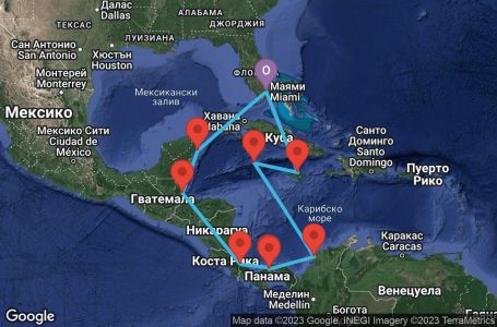 Маршрут на круиз 11 дни От Източното до Западното крайбрежие през Панамския канал - PEPC11CNNMIAMIA