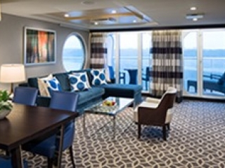 Описание на каюта Owner's Suite - 1 Bedroomy – луксозен апартамент, категория OS на круизен кораб QUANTUM of the seas – обзавеждане, площ