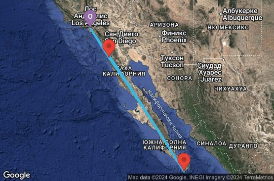 Маршрут на круиз 5 дни Мексиканска ривиера от Лос Анджелис - BSMX05CNNLAXLAX