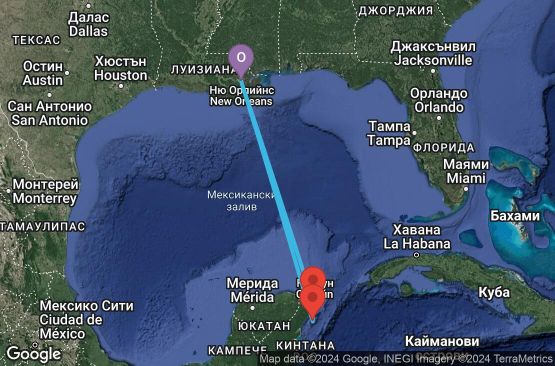 Маршрут на круиз 5 дни Западни Кариби от Ню Орлиънс - BKEW05CNNMSYMSY