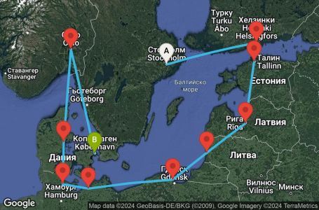Маршрут на круиз 11 дни Балтийски държави - DAWN11CNNSTOCPH
