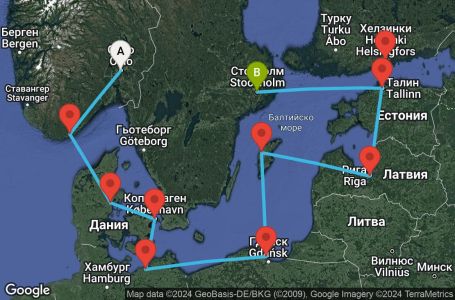 Маршрут на круиз 10 дни Балтийски държави - DAWE10CNNOSLSTO